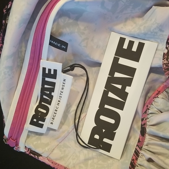 💕ROTATE💕 Irina Blouson Puff Sleeve Printed Dress ~ Pink Floral Print 10 NWT - Picture 15 of 16